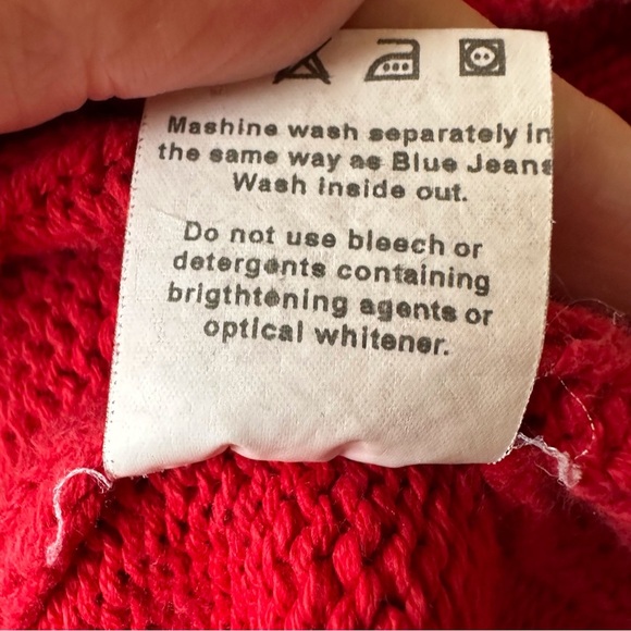 Blue Willi’s Red Cotton Cable Knit Full Zip Cardigan sweater - Picture 11 of 13